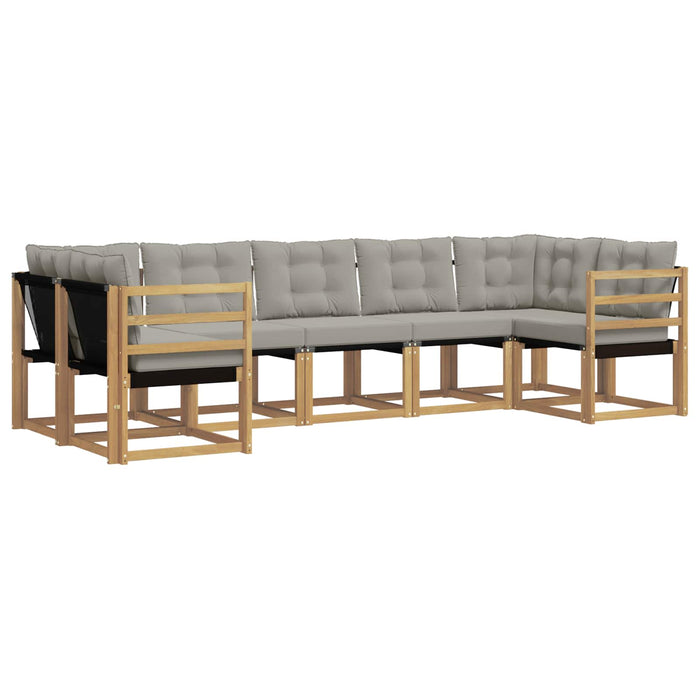 Set de canapele de exterior cu pernă 7 pcs Alb și gri deschis WALTI