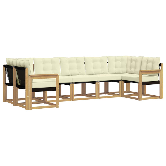 Set de canapele de exterior cu pernă 7 pcs Alb și crem WALTI