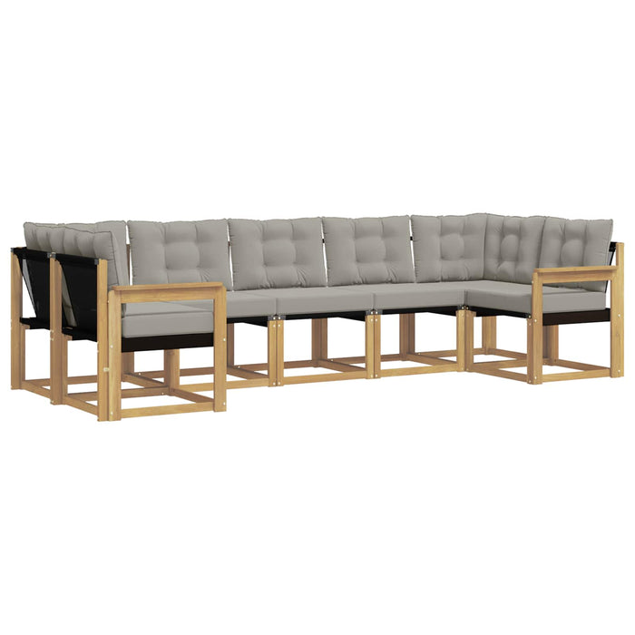 Set de canapele de exterior cu pernă 7 pcs Alb și gri deschis WALTI