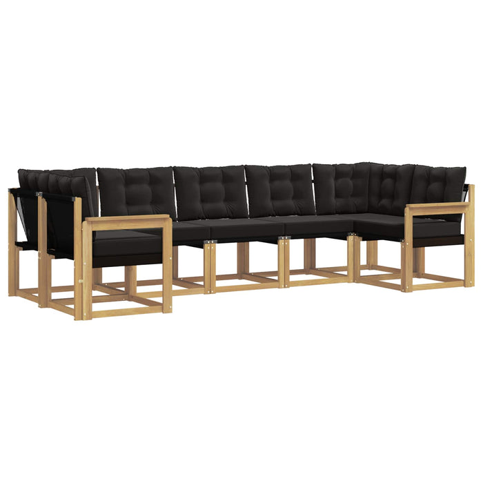 Set de canapele de exterior cu pernă 7 pcs Alb și negru WALTI