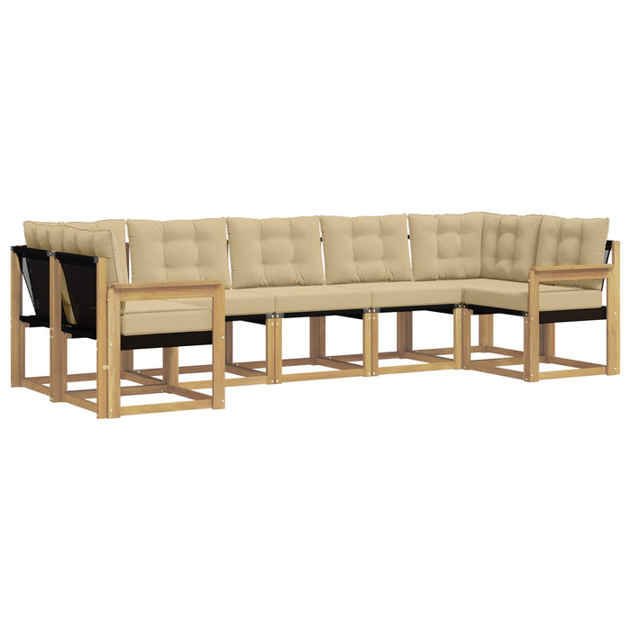Set de canapele de exterior cu pernă 7 pcs Alb și Bej WALTI
