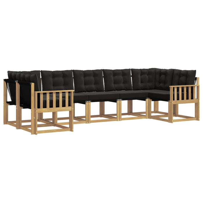 Set de canapele de exterior cu pernă 7 pcs Alb și negru WALTI
