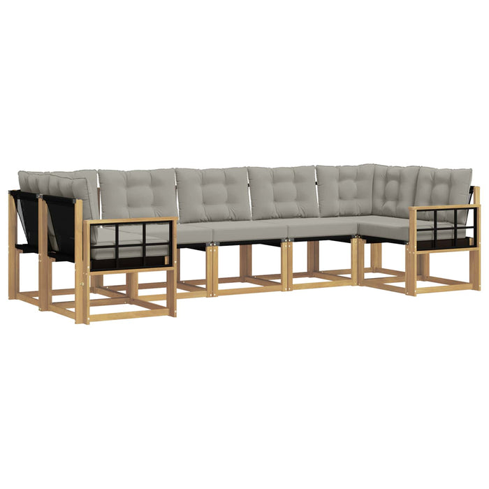 Set de canapele de exterior cu pernă 7 pcs Alb și gri deschis WALTI