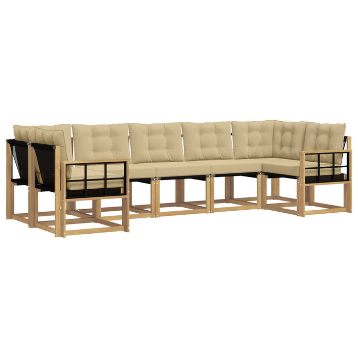 Set de canapele de exterior cu pernă 7 pcs Alb și Bej WALTI