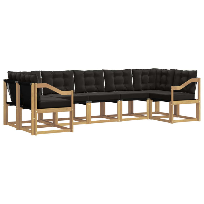 Set de canapele de exterior cu pernă 7 pcs Alb și negru WALTI