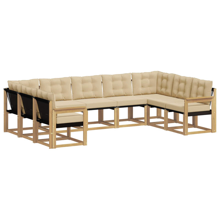Set de canapele de exterior cu pernă 9 pcs Alb și Bej WALTI