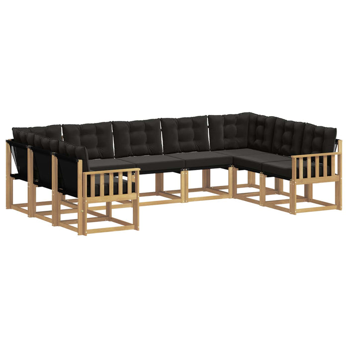 Set de canapele de exterior cu pernă 9 pcs Alb și negru WALTI