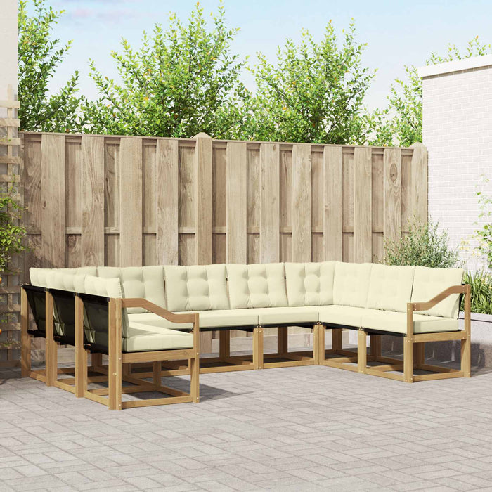 Set de canapele de exterior cu pernă 9 pcs Alb și crem WALTI