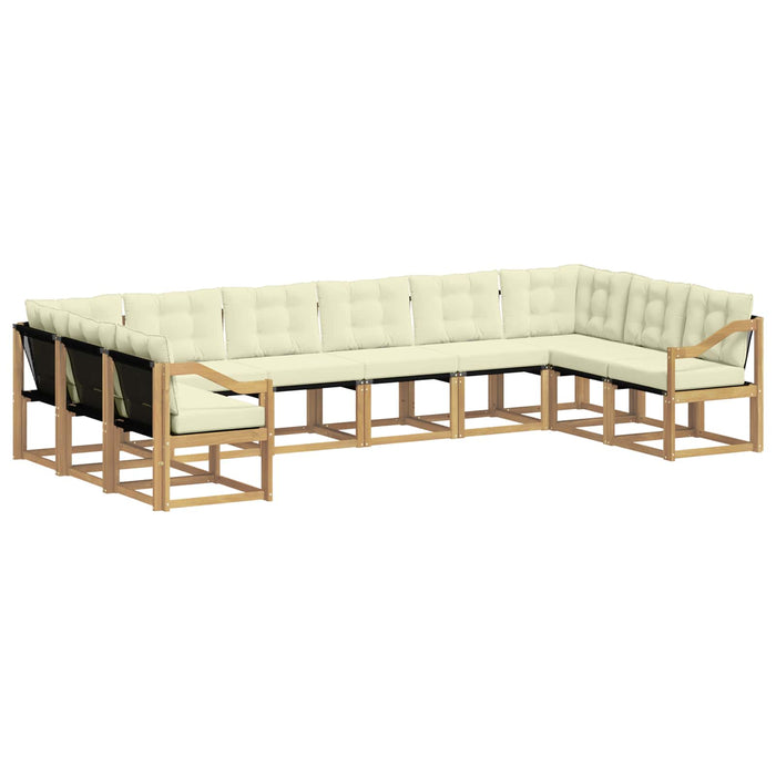 Set de canapele de exterior cu pernă 10 pcs Alb și crem - WALTI WALTI