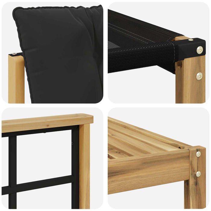 Set de canapele de exterior cu pernă 11 pcs Alb și negru WALTI