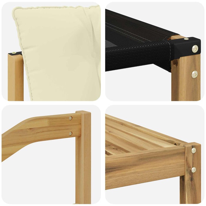 Set de canapele de exterior cu pernă 11 pcs Alb și crem WALTI