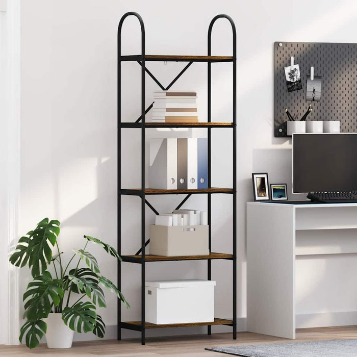 Raft pentru cărți Stejar afumat 60 x 30 x 183 cm Lemn compozit - WALTI WALTI
