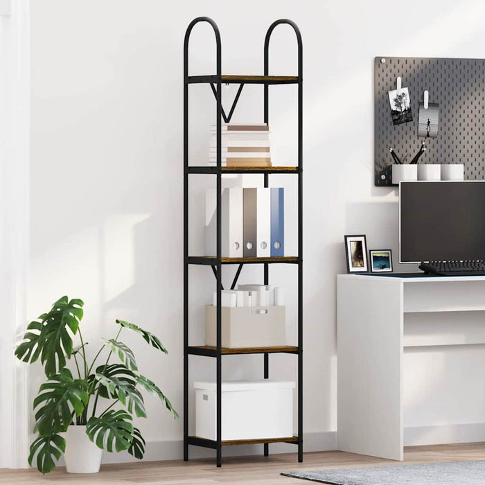 Raft pentru cărți Stejar afumat 40 x 30 x 183 cm Lemn compozit - WALTI WALTI