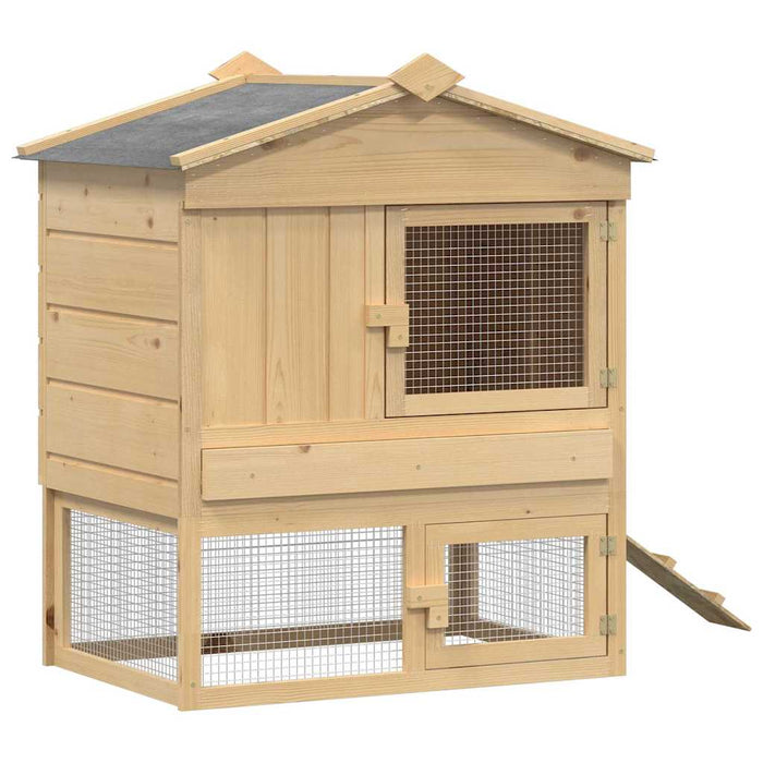 Căsuță pentru pui Maro 75 x 60 x 89 cm Lemn de pin masiv - WALTI WALTI