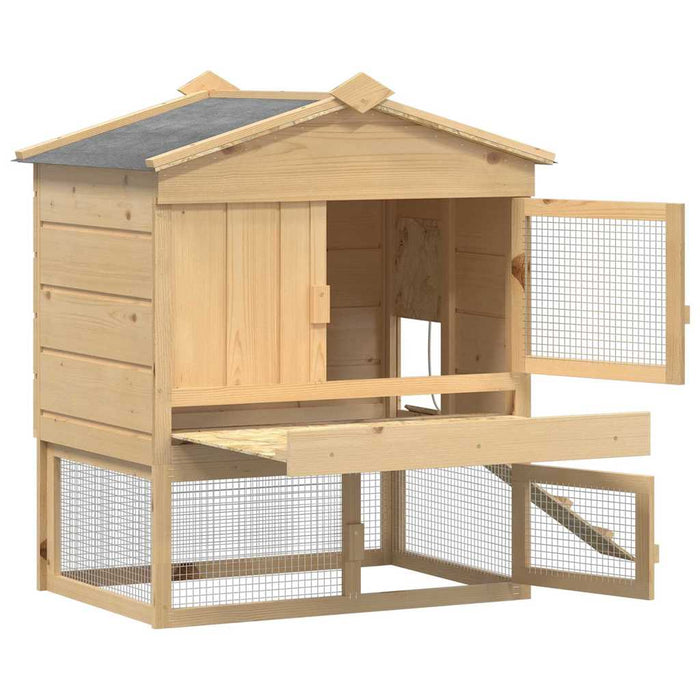 Căsuță pentru pui Maro 75 x 60 x 89 cm Lemn de pin masiv - WALTI WALTI