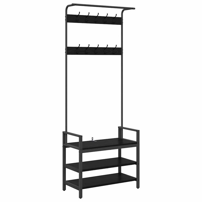Răcător de paltoane Stejar Negru 75 x 34 x 184 cm Lemn compozit WALTI