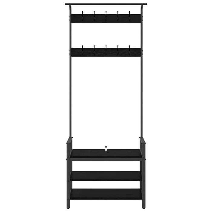 Răcător de paltoane Stejar Negru 75 x 34 x 184 cm Lemn compozit WALTI