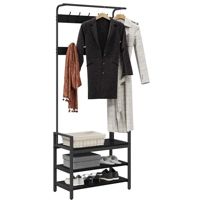 Răcător de paltoane Stejar Negru 75 x 34 x 184 cm Lemn compozit WALTI