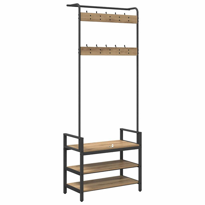 Răcător de paltoane cu raft Stejar Artizanal 75 x 34 x 184 cm - WALTI WALTI