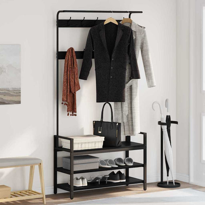 Răcător de paltoane Stejar Negru 95 x 34 x 184 cm Lemn compozit - WALTI WALTI