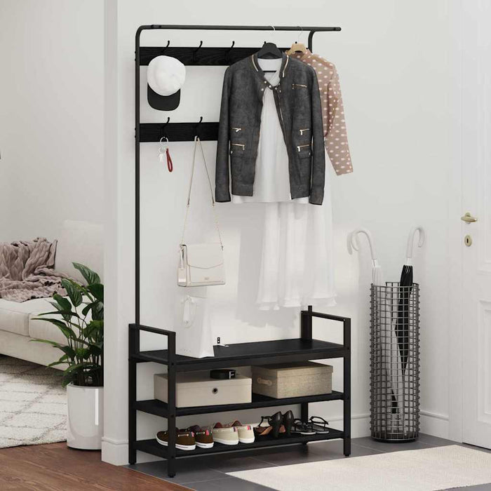 Răcător de paltoane Stejar Negru 95 x 34 x 184 cm Lemn compozit - WALTI WALTI