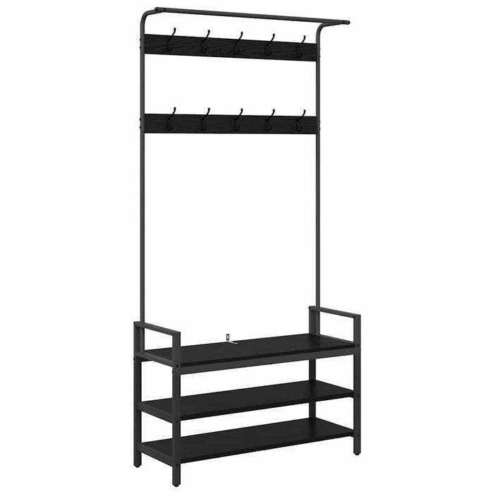 Răcător de paltoane Stejar Negru 95 x 34 x 184 cm Lemn compozit - WALTI WALTI