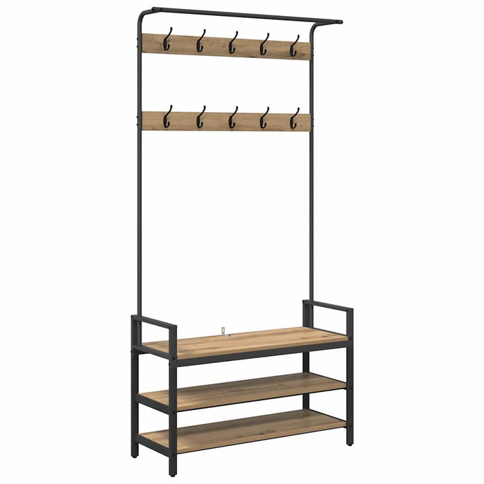 Răcător de paltoane cu raft Stejar Artizanal 95 x 34 x 184 cm - WALTI WALTI