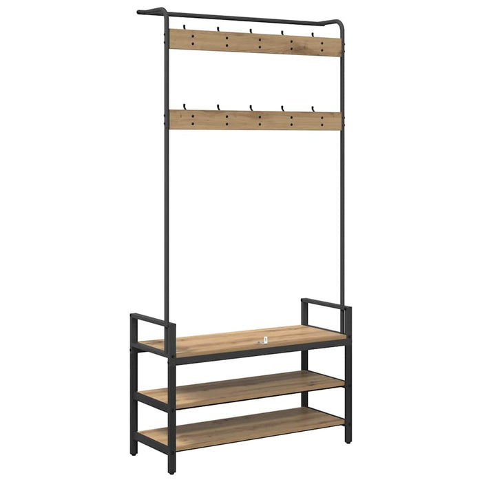 Răcător de paltoane cu raft Stejar Artizanal 95 x 34 x 184 cm - WALTI WALTI
