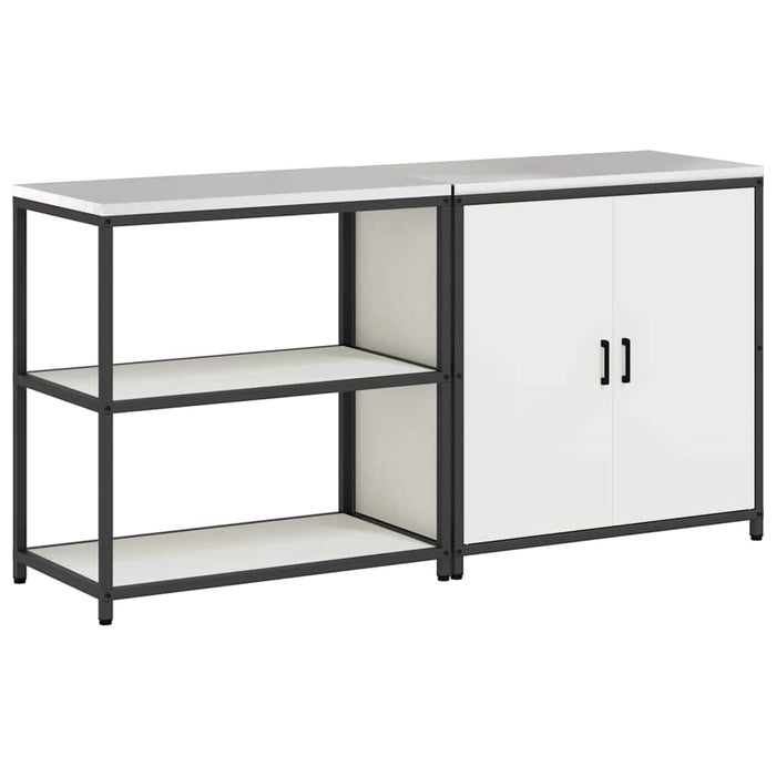Set de depozitare pentru bucătărie cu raft cu ușă 2 pcs Alb - WALTI WALTI