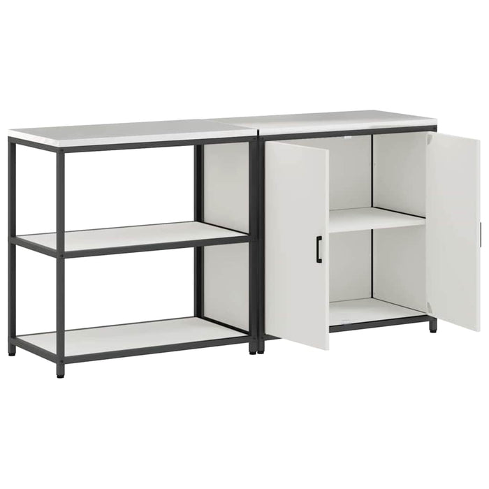 Set de depozitare pentru bucătărie cu raft cu ușă 2 pcs Alb - WALTI WALTI