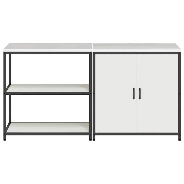 Set de depozitare pentru bucătărie cu raft cu ușă 2 pcs Alb - WALTI WALTI
