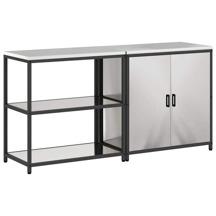 Set de depozitare pentru bucătărie cu raft 2 pcs Argintiu - WALTI WALTI