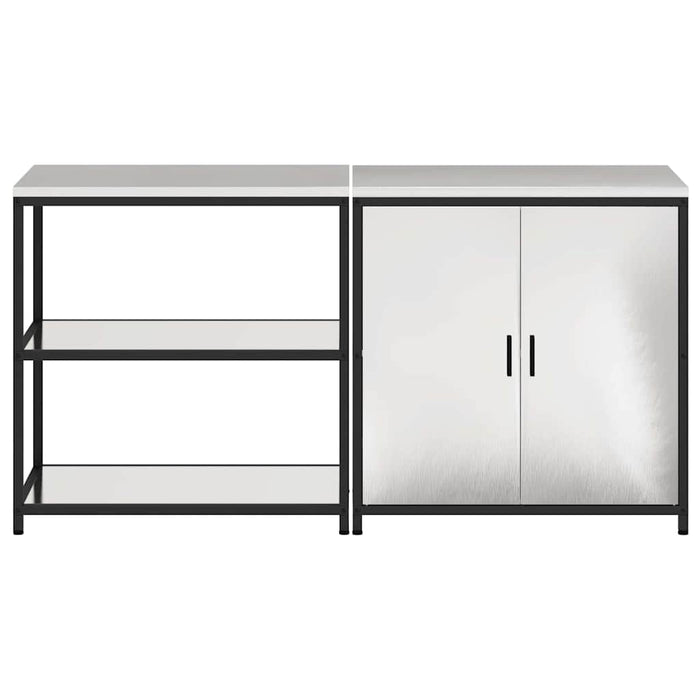 Set de depozitare pentru bucătărie cu raft 2 pcs Argintiu - WALTI WALTI
