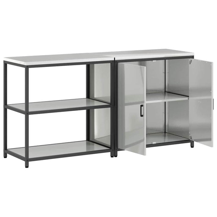 Set de depozitare pentru bucătărie cu raft 2 pcs Argintiu - WALTI WALTI
