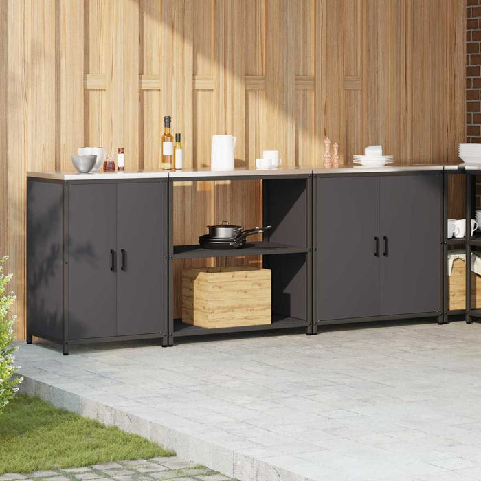 Set de Depozitare pentru Bucătărie 3 pcs Negru 210 x 50 x 92 cm - WALTI WALTI