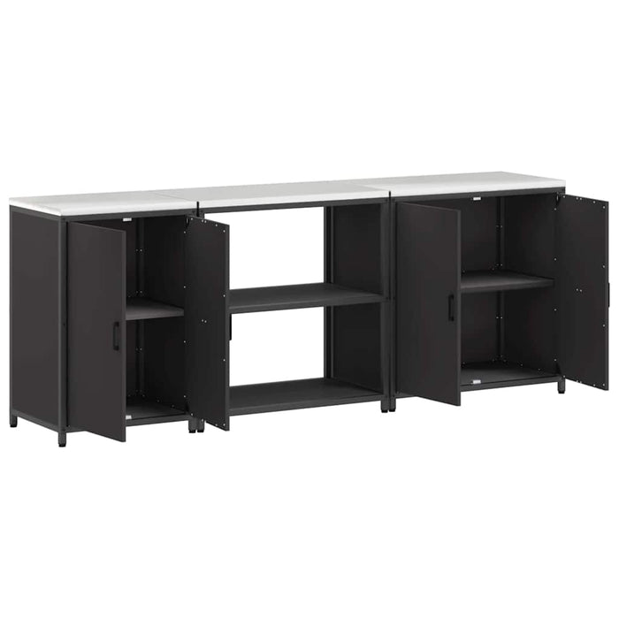 Set de Depozitare pentru Bucătărie 3 pcs Negru 210 x 50 x 92 cm - WALTI WALTI
