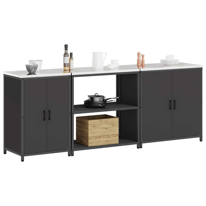 Set de Depozitare pentru Bucătărie 3 pcs Negru 210 x 50 x 92 cm - WALTI WALTI