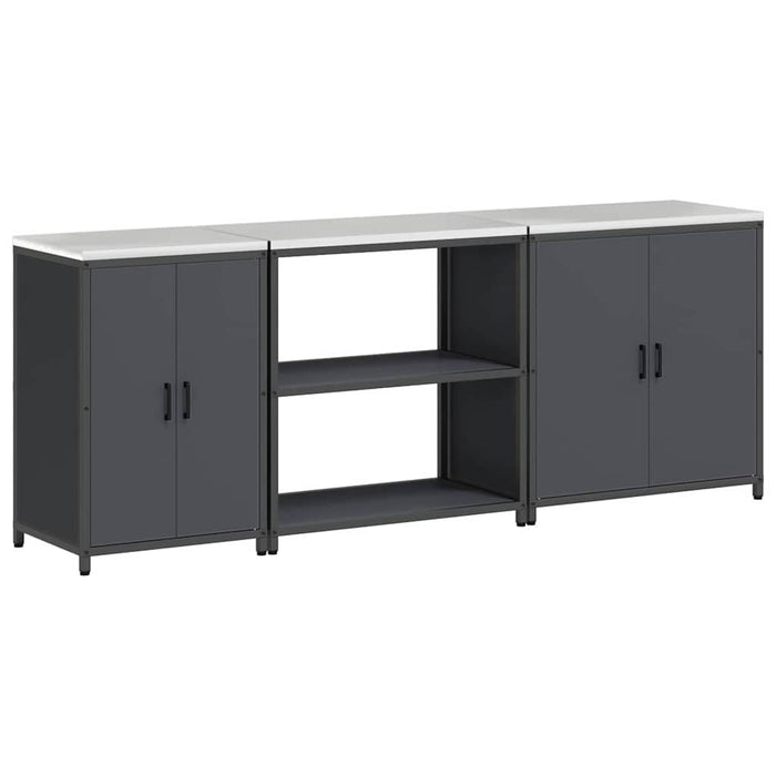 Set de Depozitare pentru Bucătărie cu raft Altele cu depozitare cu ușă 3 pcs Antracit - WALTI WALTI