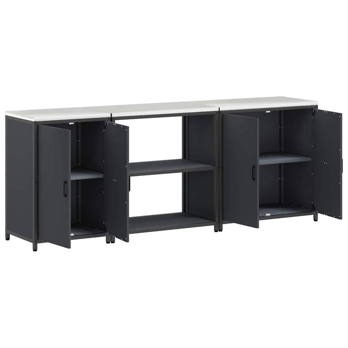 Set de Depozitare pentru Bucătărie cu raft Altele cu depozitare cu ușă 3 pcs Antracit - WALTI WALTI