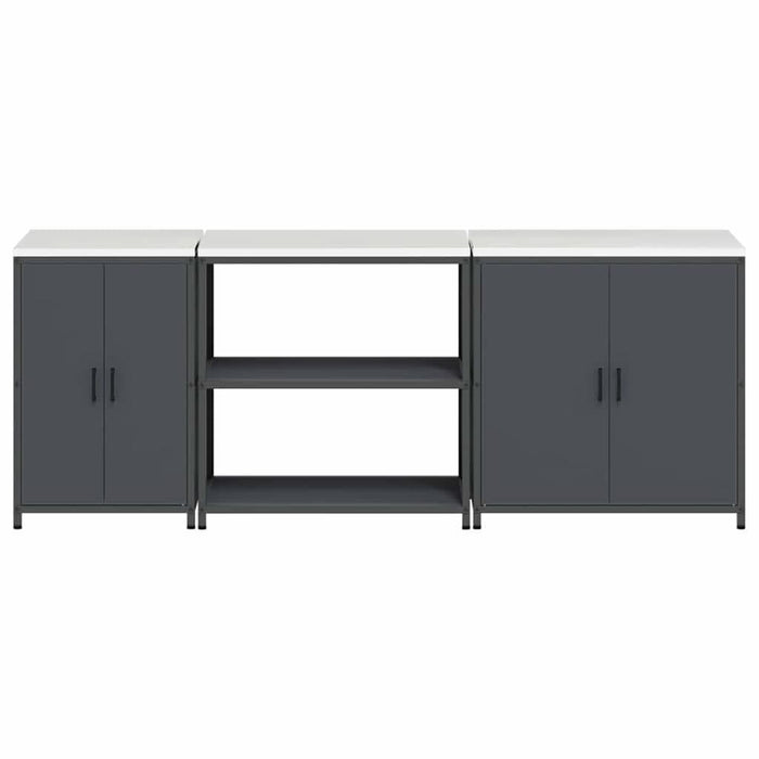 Set de Depozitare pentru Bucătărie cu raft Altele cu depozitare cu ușă 3 pcs Antracit - WALTI WALTI