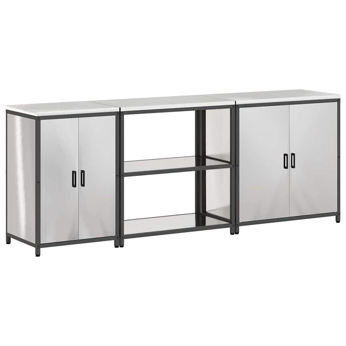 Set de Depozitare pentru Bucătărie cu raft Altele cu depozitare cu ușă 3 pcs Argintiu - WALTI WALTI