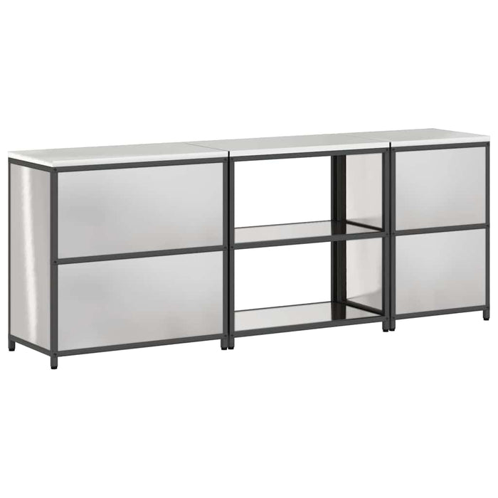 Set de Depozitare pentru Bucătărie cu raft Altele cu depozitare cu ușă 3 pcs Argintiu - WALTI WALTI