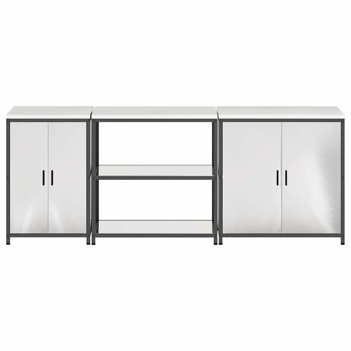 Set de Depozitare pentru Bucătărie cu raft Altele cu depozitare cu ușă 3 pcs Argintiu - WALTI WALTI