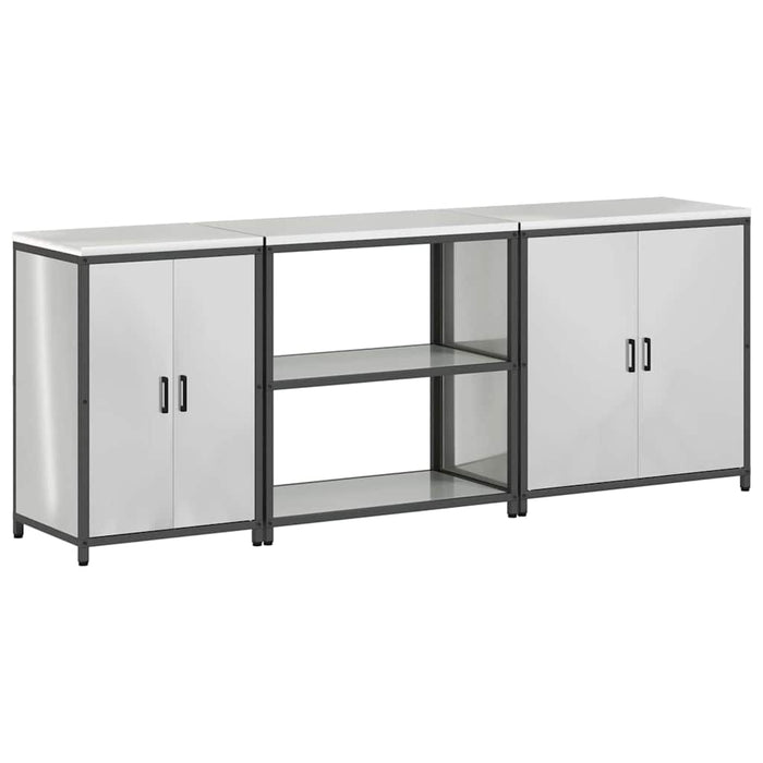 Set de Depozitare pentru Bucătărie cu raft Altele cu depozitare cu ușă 3 pcs Argintiu - WALTI WALTI