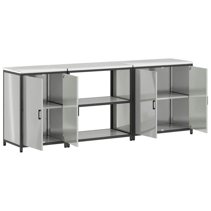 Set de Depozitare pentru Bucătărie cu raft Altele cu depozitare cu ușă 3 pcs Argintiu - WALTI WALTI