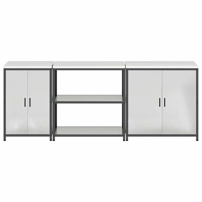 Set de Depozitare pentru Bucătărie cu raft Altele cu depozitare cu ușă 3 pcs Argintiu - WALTI WALTI