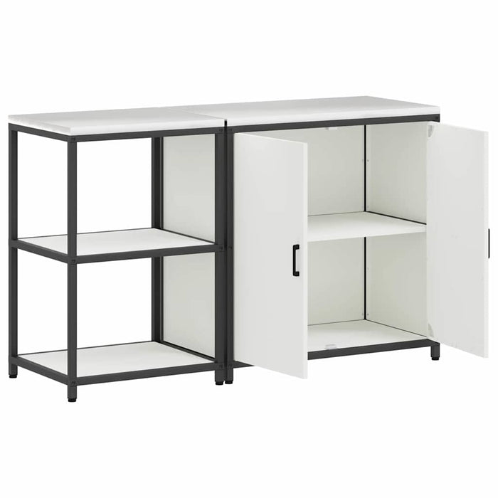 Set de depozitare pentru bucătărie cu raft cu ușă 2 pcs Alb - WALTI WALTI