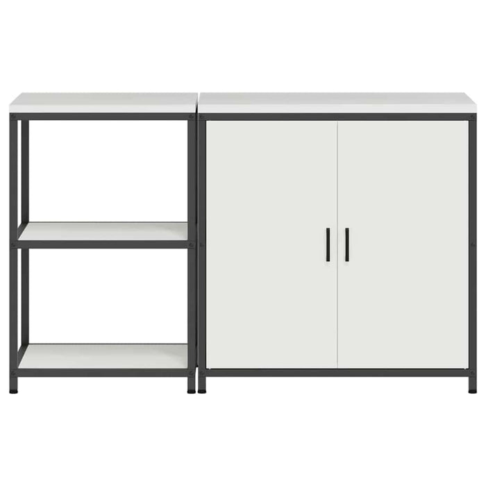 Set de depozitare pentru bucătărie cu raft cu ușă 2 pcs Alb - WALTI WALTI