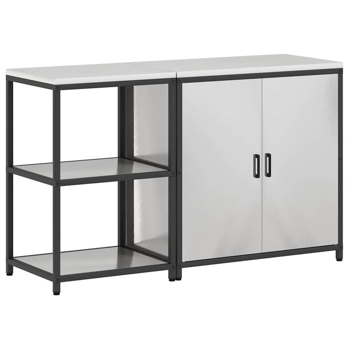 Set de depozitare pentru bucătărie cu raft 2 pcs Argintiu - WALTI WALTI