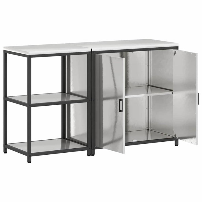 Set de depozitare pentru bucătărie cu raft 2 pcs Argintiu - WALTI WALTI